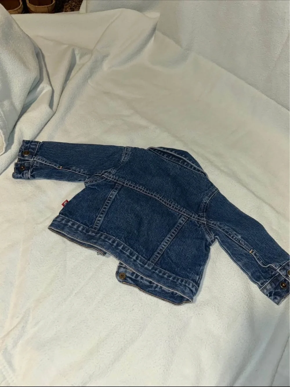 Kids Dark Blue Denim Jacket with Button Front